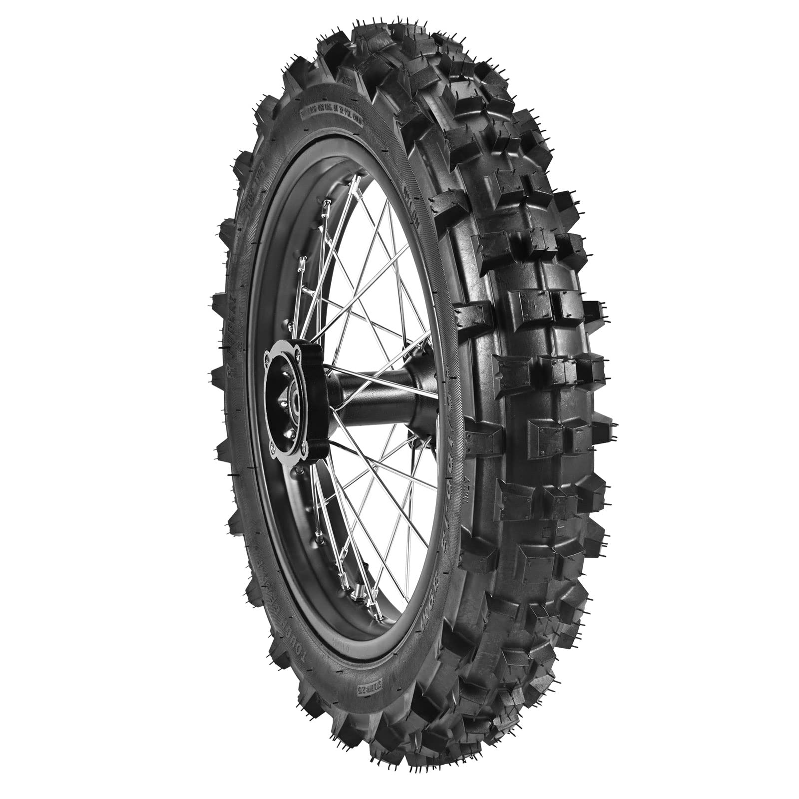 90/100-14 Rear Wheel Tire & Rim with Inner Tube & 12mm Bearing Assembly for Dirt Pit Bike - Perfect for Off-Road Racing & Trail Riding