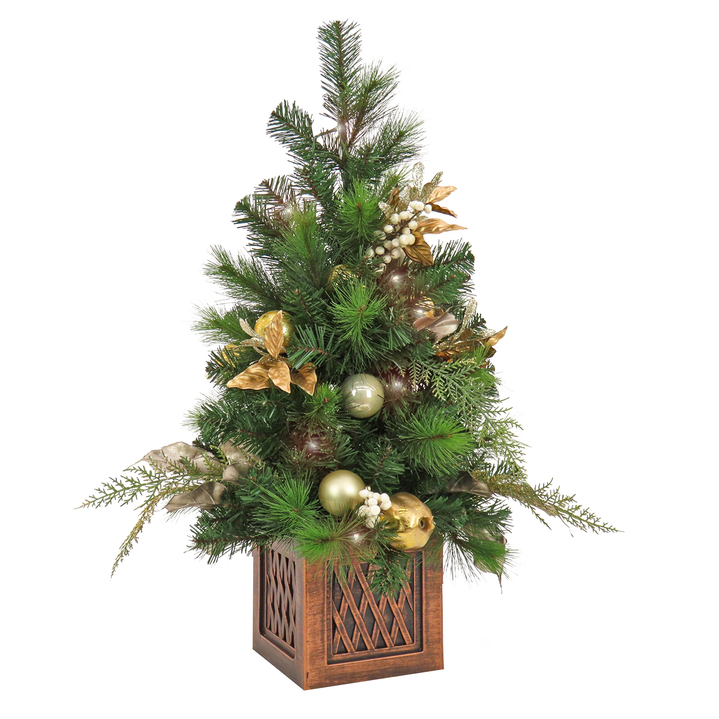 3 ft. Pre-Lit Artificial Christmas Tree with Warm White LED Lights - Perfect for Holiday Home Decor, Office, and Party Festive Lighting
