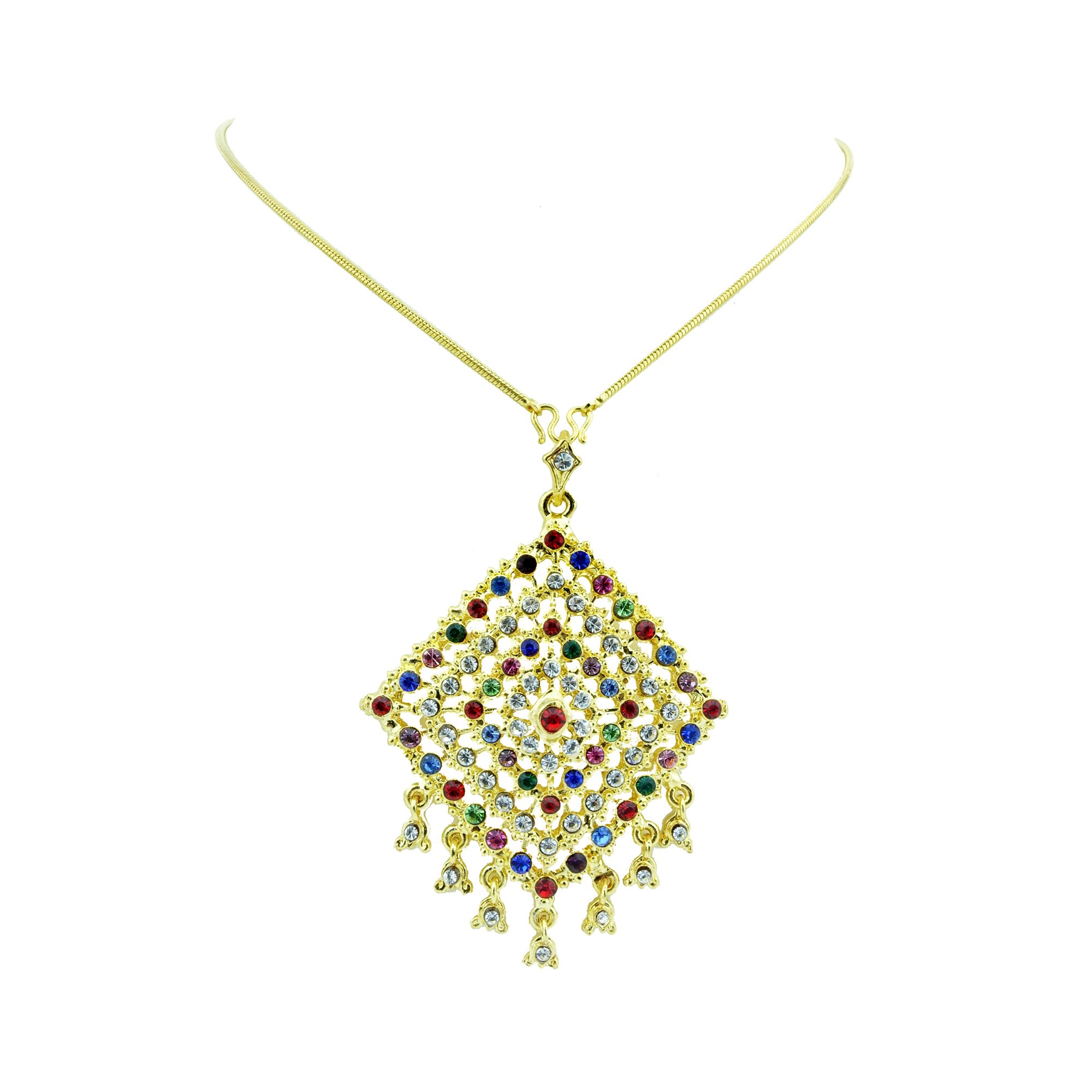 Thai Gold Plated Crystal Pendant Necklace 24