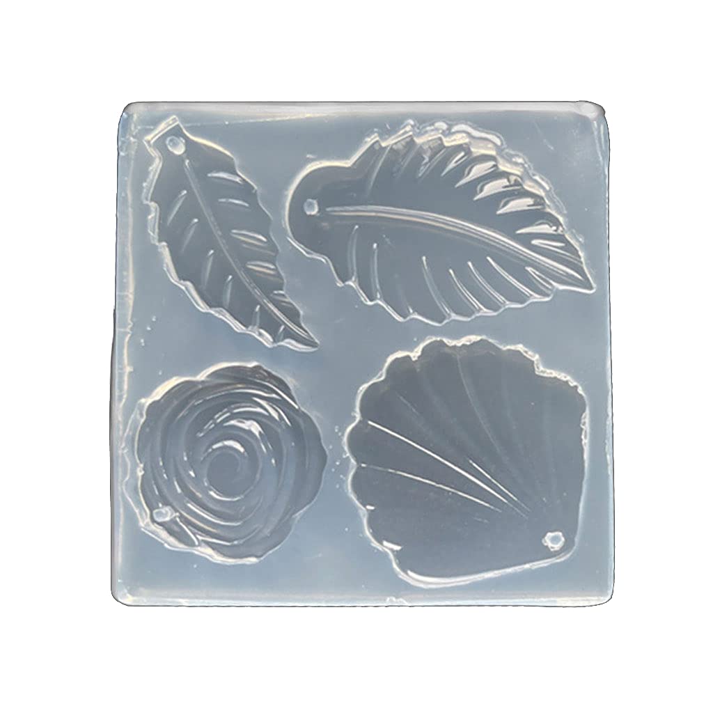 Epoxy Resin Flower Leaf Earring Molds - Silicone Pendant Jewelry Molds with Hole for Necklace Making - DIY Handmade Earrings & Necklace Accessories - Perfect for Crafters, Jewelry Designers and Gift Makers