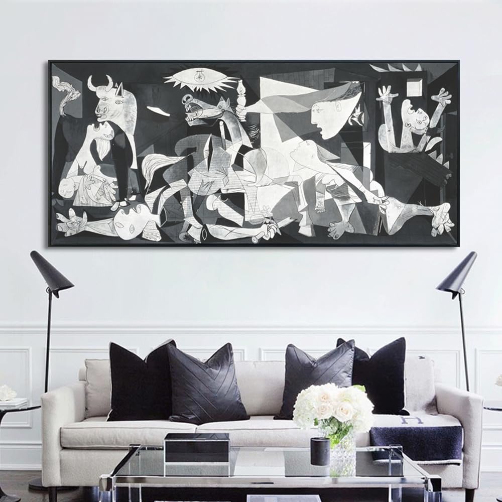 INVIN ART Framed Canvas Giclee Print - Pablo Picasso's Guernica Wall Art (26