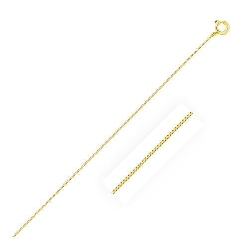 14K Yellow Gold Classic Box Chain Necklace - 0.45mm Thin, 18 Inch Length - Perfect for Layering, Gift Giving & Everyday Elegance