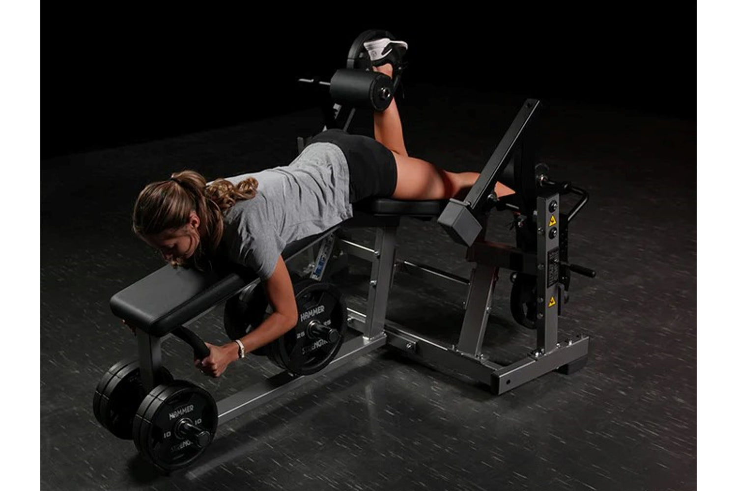 Hammer Strength Plate Loaded Iso-Lateral Leg Curl Machine - Professional Gym Equipment for Hamstring Workouts - Perfect for Home & Commercial Gyms