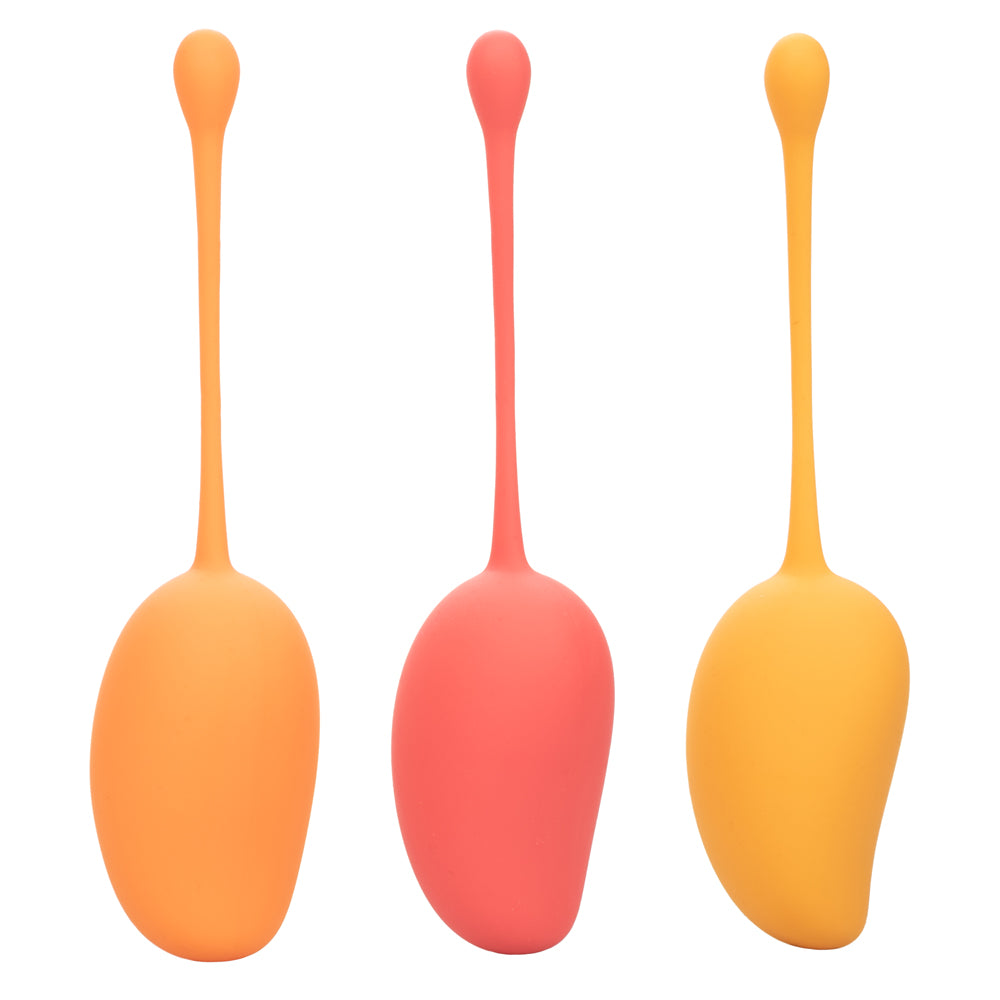 Premium Kegel Exercise Set - 3 Piece Silicone Kegel Trainer for Women (Mango Color) | Pelvic Floor Strengthening | Postpartum Recovery & Bladder Control | Home Workout & Intimate Health