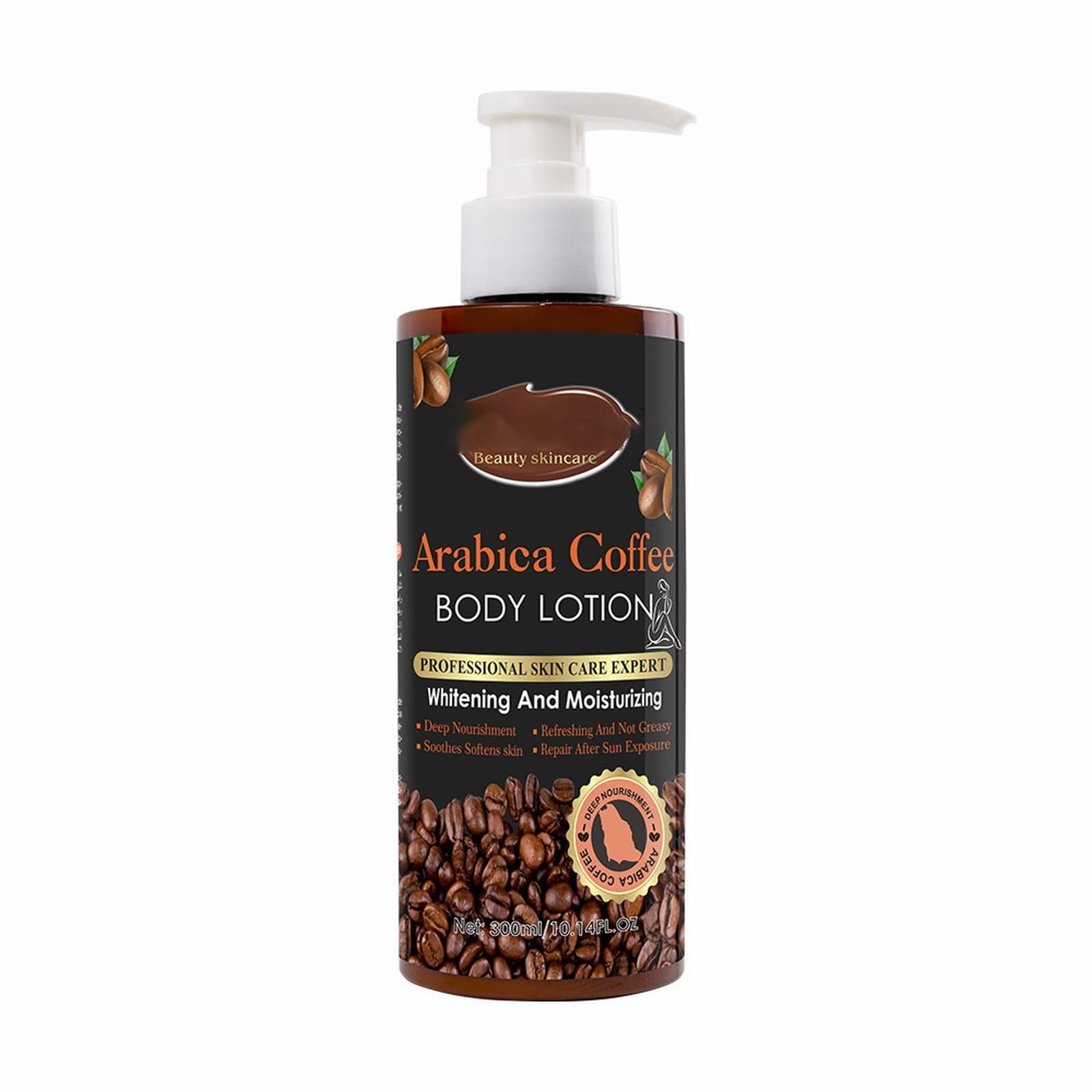 **Hydrating & Brightening Coffee Body Lotion – Daily Moisturizer for Smooth, Toned & Soothing Skin – Beard Activator Roller Included (One Size) – Perfect for Morning Routine & Post-Shave Care**