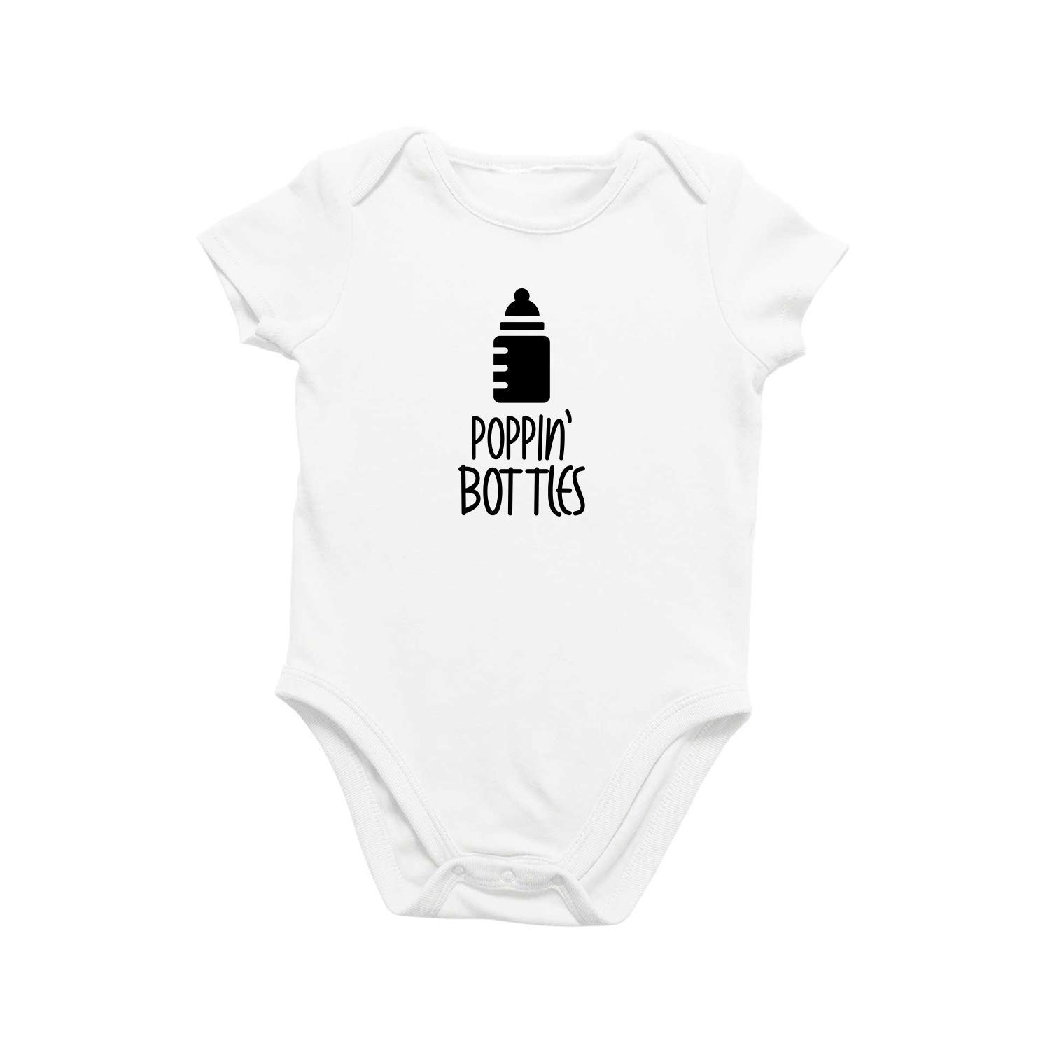 Pengshiliu Poppin' Bottles Baby Bodysuit - 100% Organic Cotton Short Sleeve Romper Jumpsuit for Boys & Girls 0-24 Months - Perfect for Playtime, Photoshoots & Special Occasions