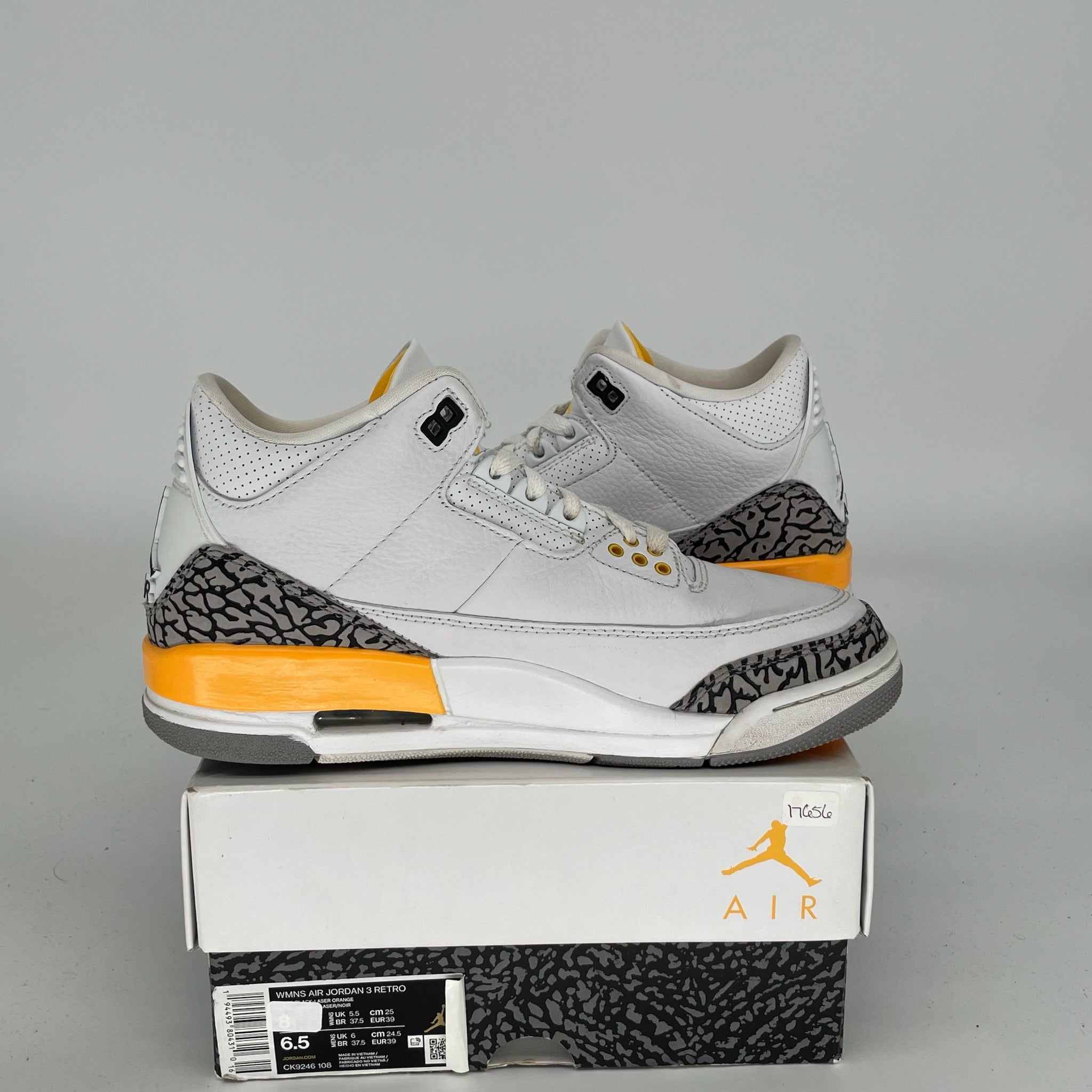 AIR JORDAN 3 LASER ORANGE Women's Basketball Shoes Size 6.5/8W CK9246-108 - Perfect for Streetwear Fashion & Court Performance