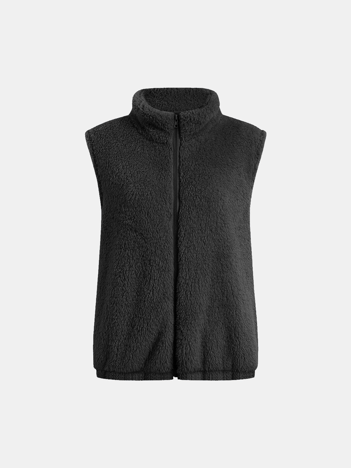 Full Size Fuzzy Zip Up Vest Coat with Pockets - Warm Winter Outerwear for Men & Women - Perfect for Outdoor Activities, Hiking, and Casual Wear