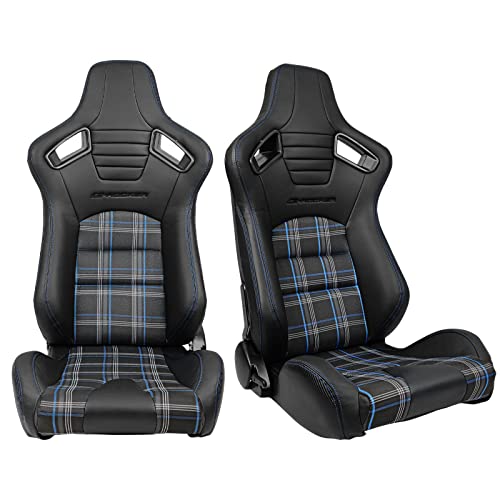 Black + Blue Plaid - Pair