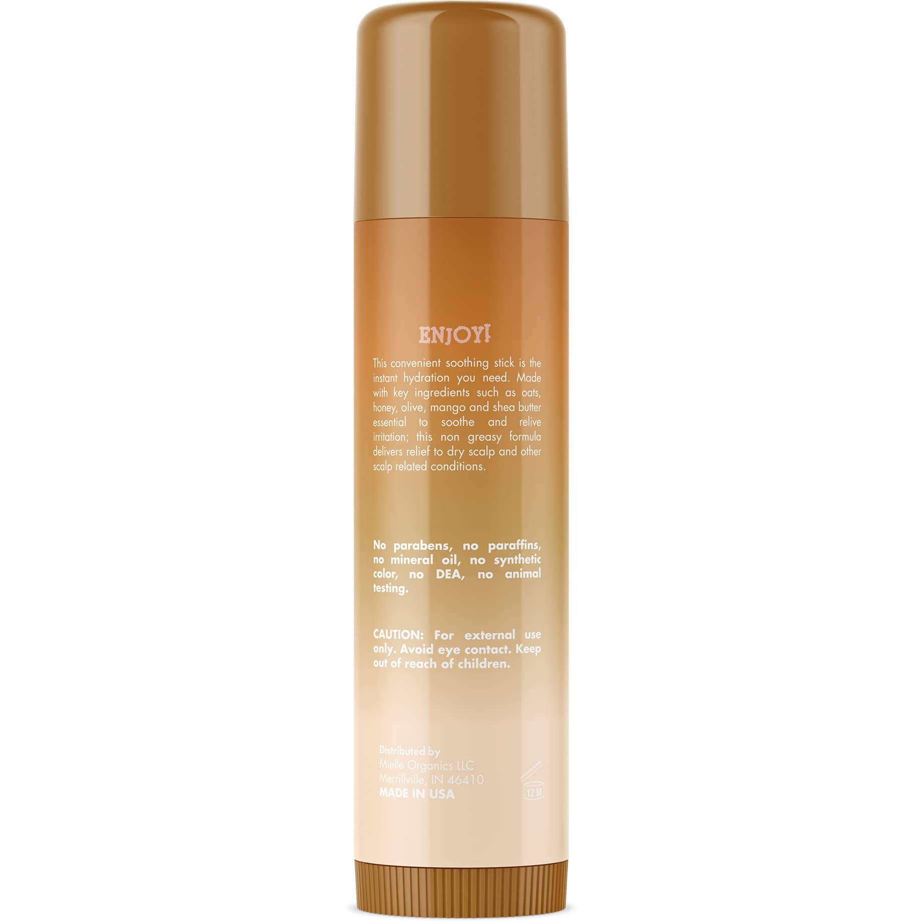 Mielle Organics Oats & Honey Soothing Scalp Stick - Natural Hair Care for Dry Scalp & Itch Relief - Perfect for Travel & On-the-Go Hydration