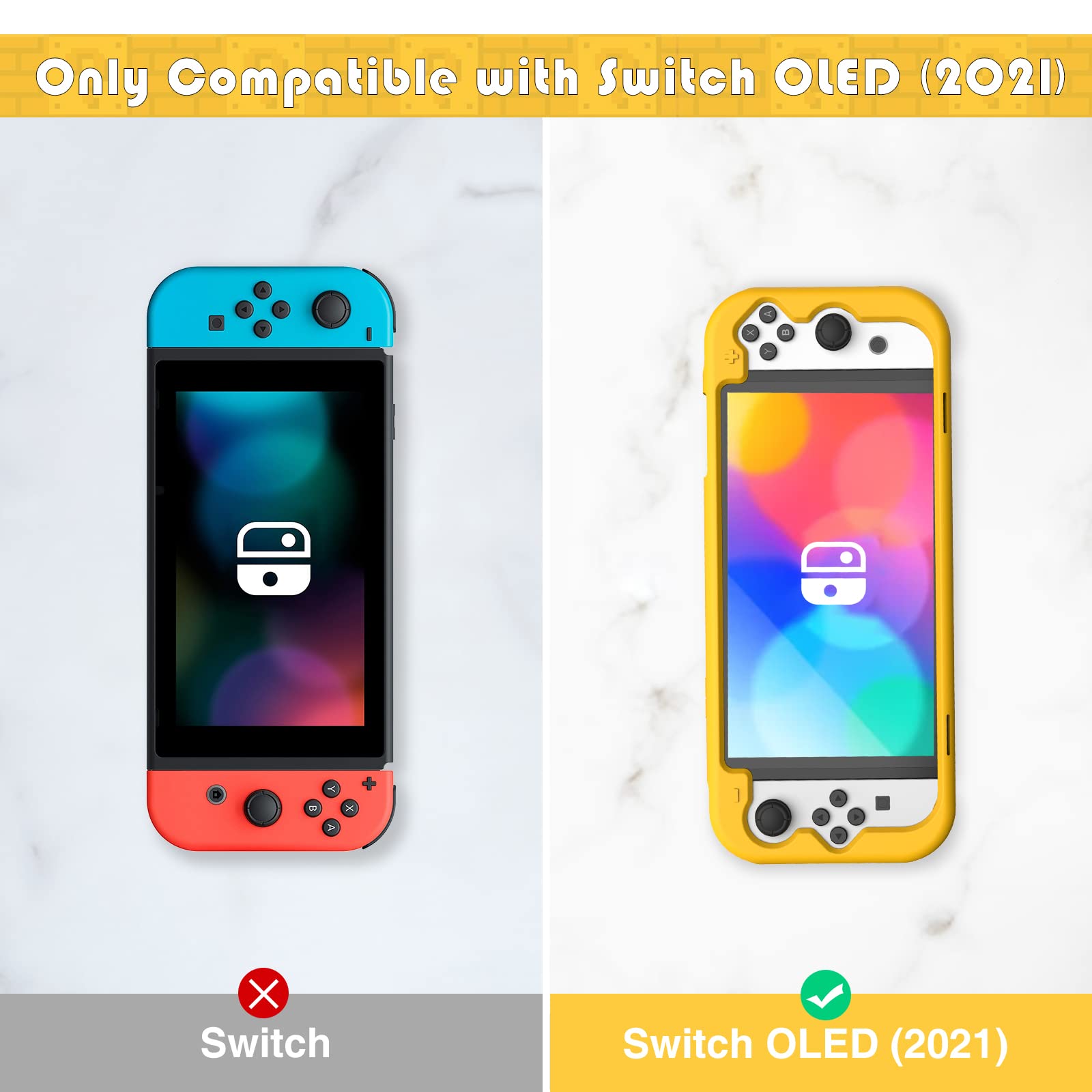 Premium KENOBEE Silicone Protective Case for Nintendo Switch OLED Model 2021 - Soft Ergonomic Grip Cover with Shock Absorption & Anti-Scratch Design for Switch OLED Console 7.0