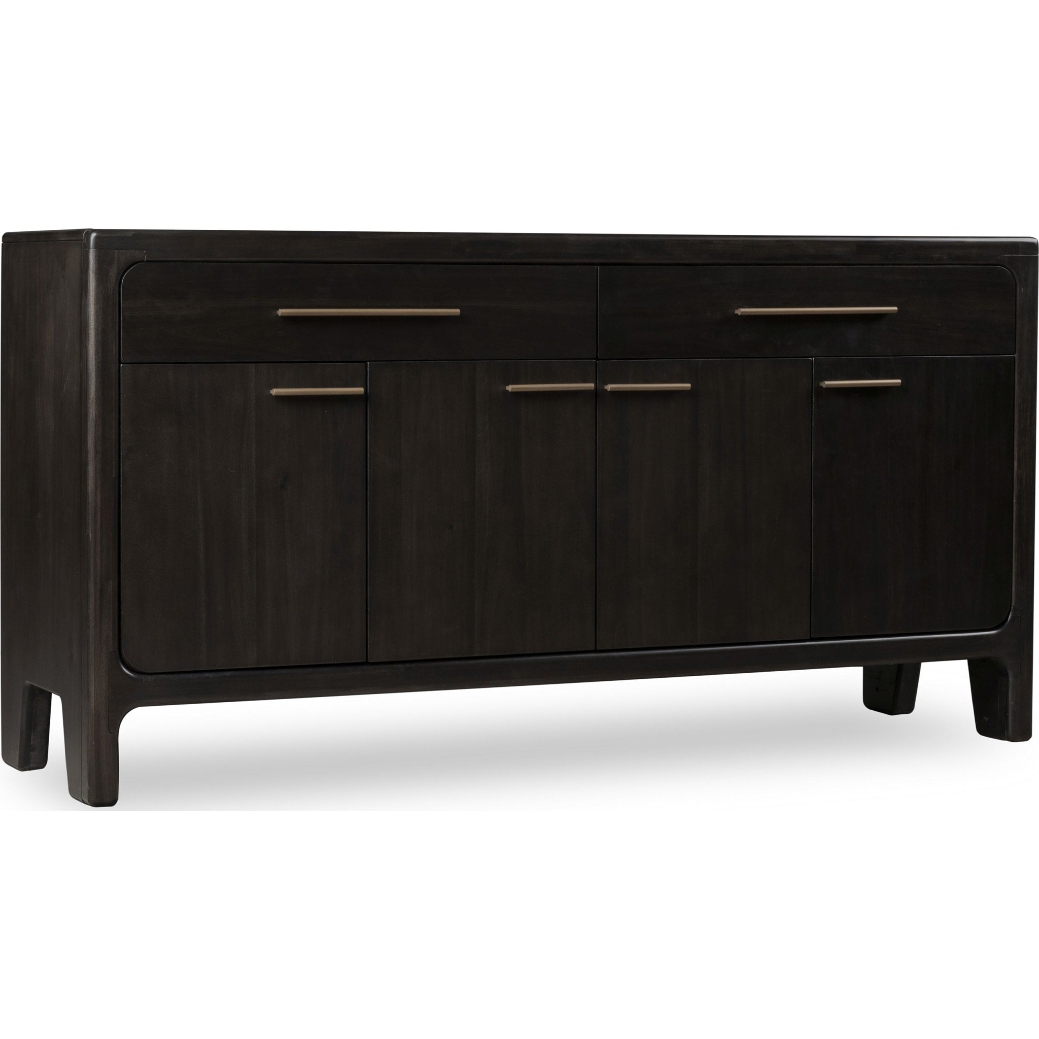 Zamba 4-Door 2-Drawer Acacia Wood Sideboard Buffet Cabinet - Jaguar Brown Finish for Dining Room Storage & Living Room Organization