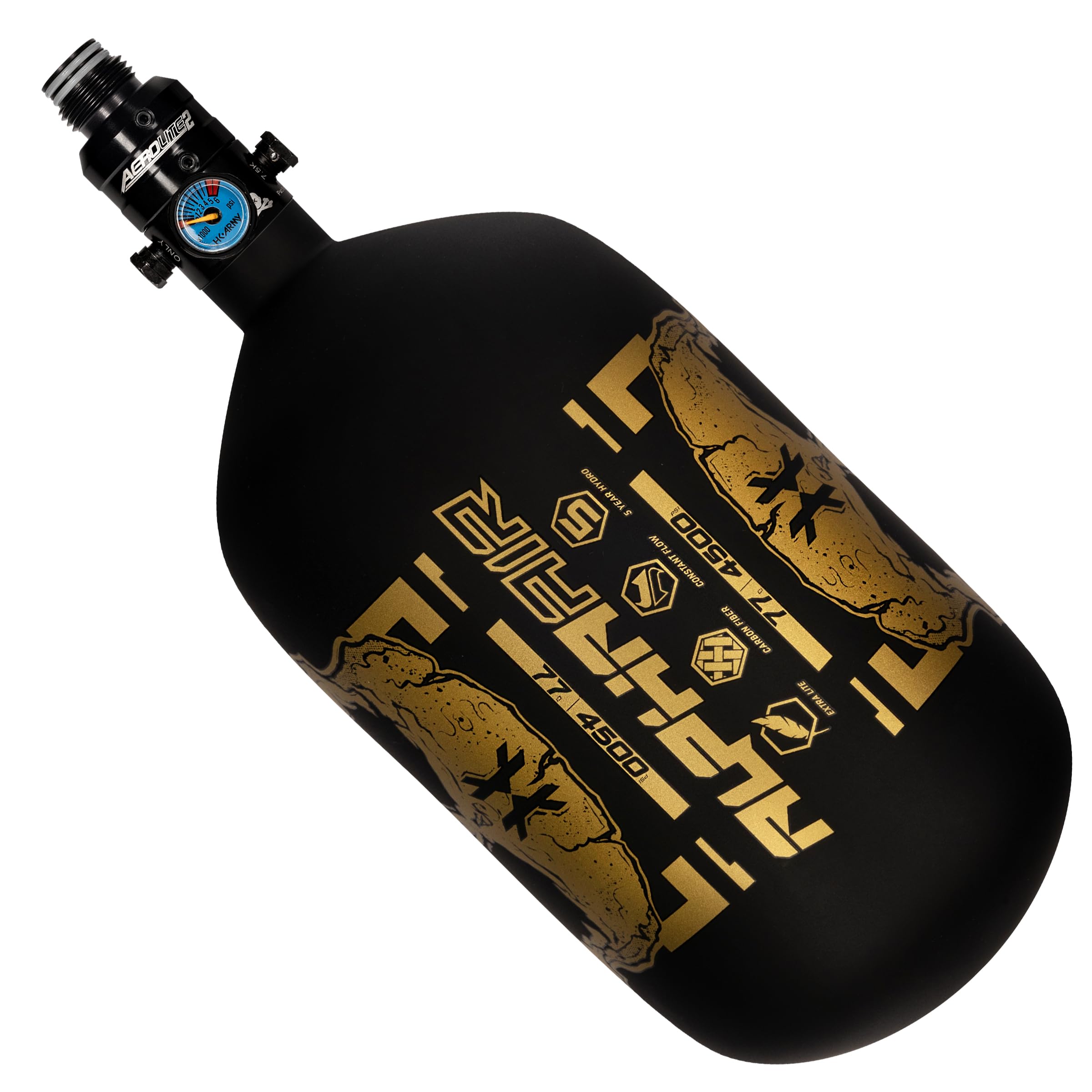 HK Army HPA Paintball Tank - Lightweight Pro Alpha Air Carbon Fiber Compressed Air Tank PRO Reg 4500psi | High-Performance Paintball Gear for Tournament & Outdoor Games