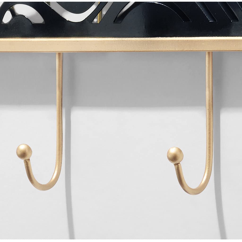 Stylish Wall Mounted Coat Rack Organizer - Space Saving Entryway Hooks for Hats, Umbrellas & Jackets - Rustic Wrought Iron Design for Bedroom, Living Room & Bathroom - No Drill Installation - Perfect for Small Apartments & Hallway Organization