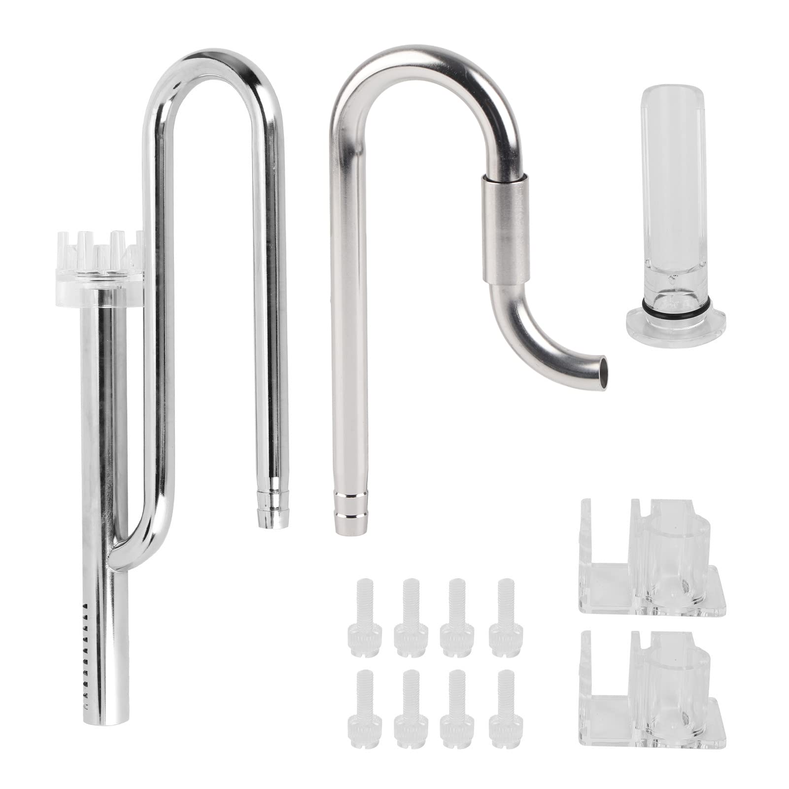 Premium Stainless Steel Aquarium Inflow & Outflow Pipe Set for Planted Fish Tanks - Durable Metal Lily Pipe with Skimmer for Freshwater & Saltwater Tanks - Ideal for Crystal Clear Water Circulation in Home & Office Aquariums