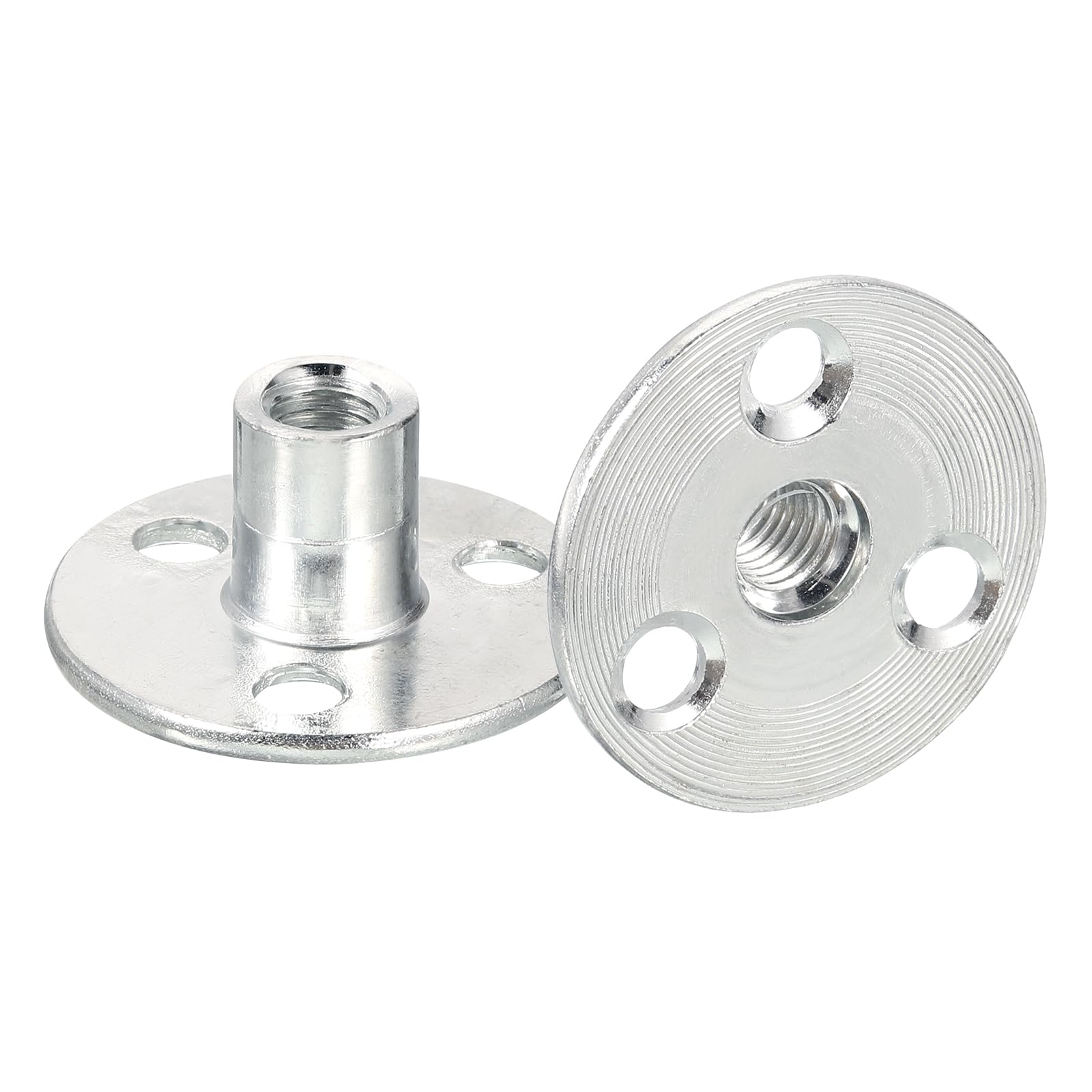 uxcell M8 Brad Hole Tee Nut - 15pcs Carbon Steel Round Base Screw-in T-Nuts for Furniture Hardware, Flange Female Thread Insert Nuts - Perfect for DIY Furniture Assembly, Woodworking Projects, and Cabinet Making