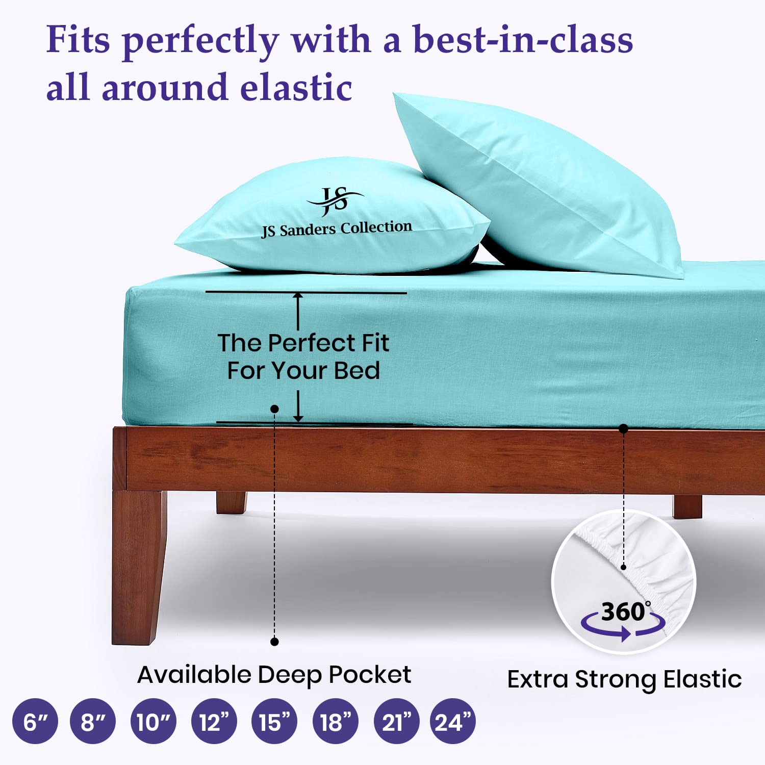 Luxury 100% Egyptian Cotton Alaskan King Sheet Set (108x108 Inches) - 1000 Thread Count, Ultra Soft, 21