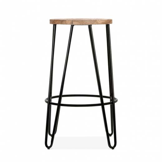 Alice Industrial Steel Bar Stools (Set of 2) - Adjustable Height Metal Counter Stools for Kitchen Island, Breakfast Bar & Home Pub Decor