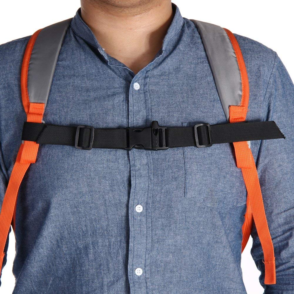 MOOCY Adjustable Chest Strap with Emergency Whistle Buckle - Universal Outdoor Backpack Sternum Strap for Hiking, Camping & Travel Accessories - Durable Hardness Strap for Fabric Backpacks