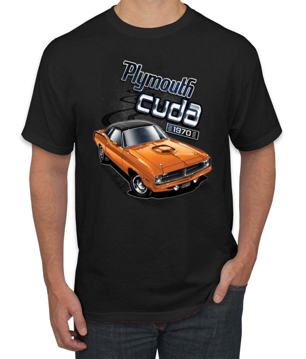 1970 Plymouth Cuda Vintage Classic American Muscle Car Graphic T-Shirt for Men - Retro Automotive Enthusiast Tee for Car Shows & Casual Wear