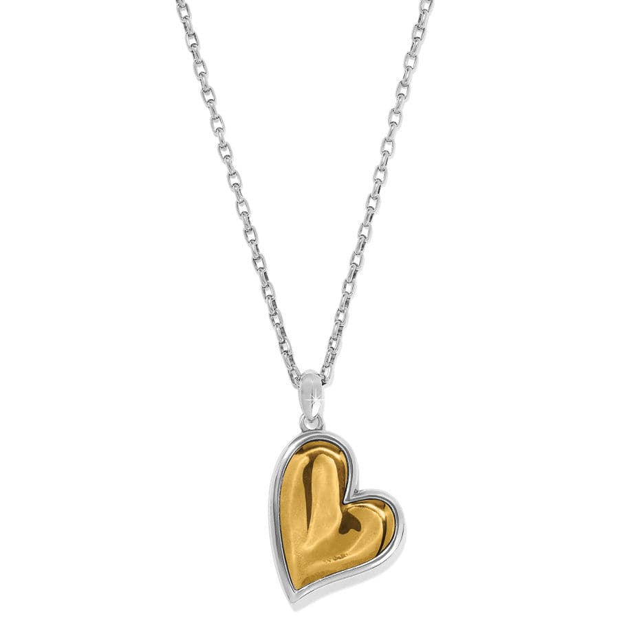 Cascade Heart Reversible Necklace for Women - Sterling Silver Pendant with 18K Gold Plating | Perfect for Valentine's Day, Anniversary & Everyday Elegance