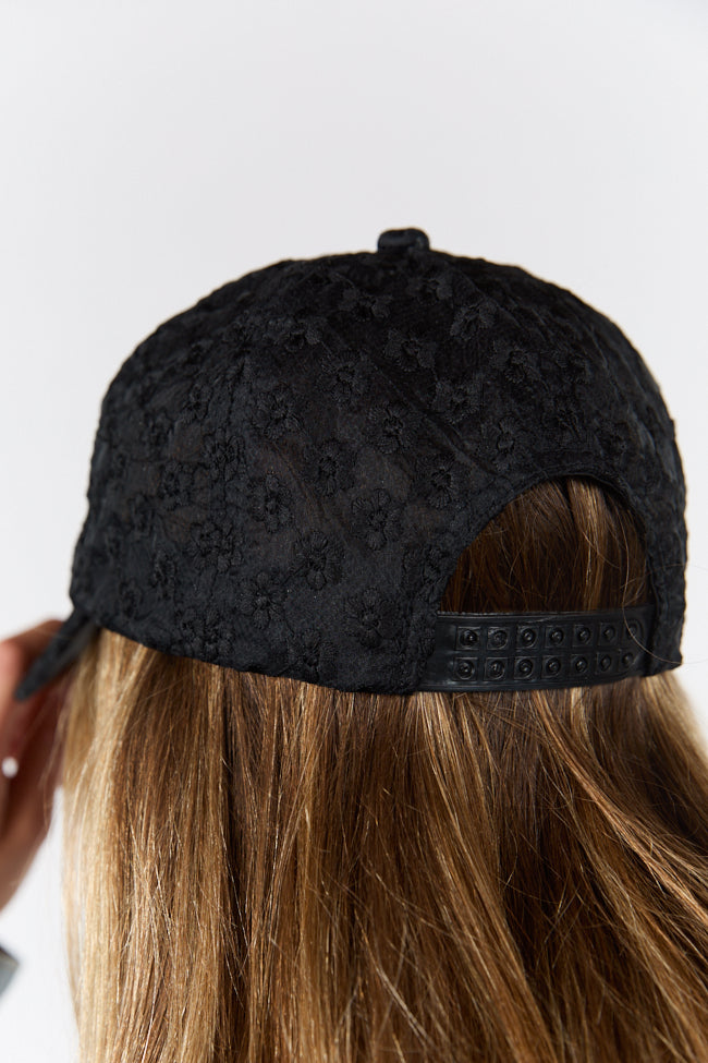 Black Eyelet Hat for Women - Stylish Summer Sun Hat with Breathable Eyelet Design - Perfect for Beach, Outdoor, and Casual Wear