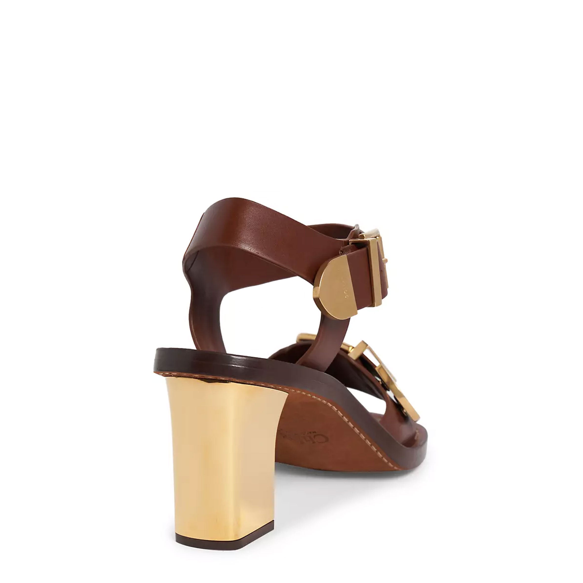Rebecca Gold Heel Sandals - 70mm Brown Leather High Heels for Women | Perfect for Weddings, Parties & Evening Events