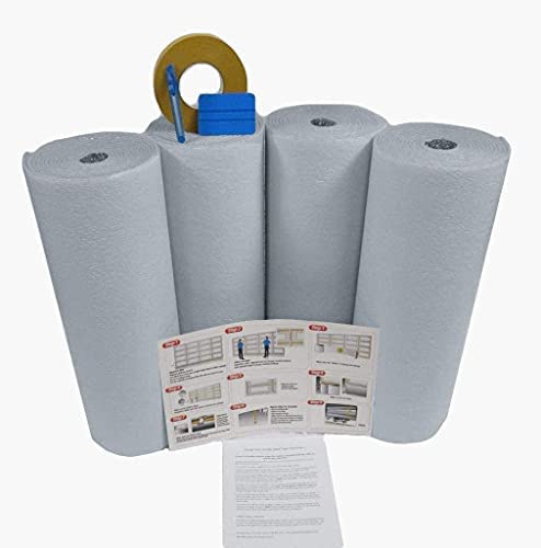 Premium Garage Door Insulation Kit - Dual Layer White & Silver Reflective Foam Panels (5-Pack, 18'x8') - Energy Efficient Home Improvement for Temperature Control & Noise Reduction - Perfect for Residential Garages, Workshops & Storage Areas