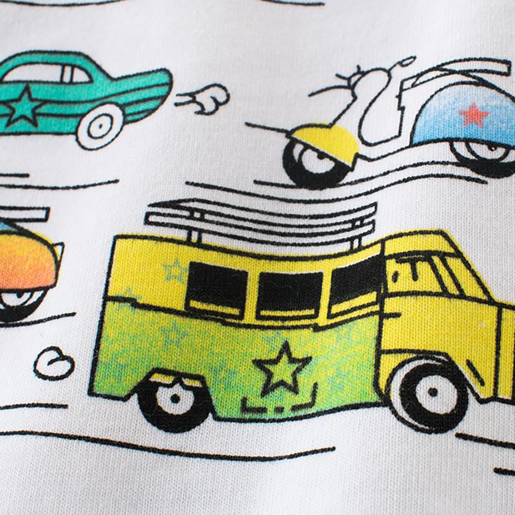 Boys' Long Sleeve Patchwork Cartoon Cars T-Shirt - Casual Fall & Spring Top for Kids - Perfect for School, Playdates & Outdoor Activities