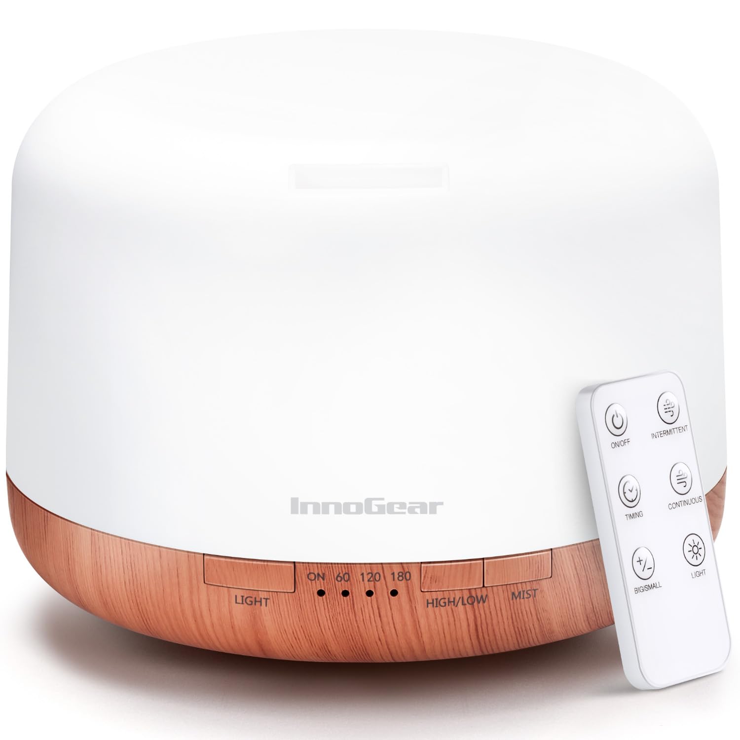 InnoGear 500ml Ultrasonic Essential Oil Diffuser with Remote Control - Premium Aromatherapy Humidifier for Large Rooms, Auto Shut-Off Timer, Yellow | Perfect for Home, Office, Yoga & Spa Relaxation