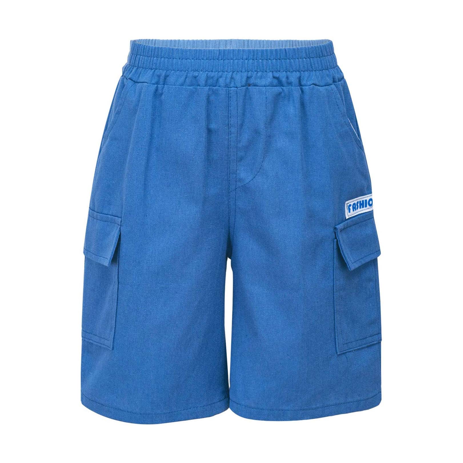 FEESHOW Boys' Cargo Shorts with Elastic Waist & Multiple Pockets - Kids Summer Beach Shorts for Outdoor Play, Swimming, and Casual Wear