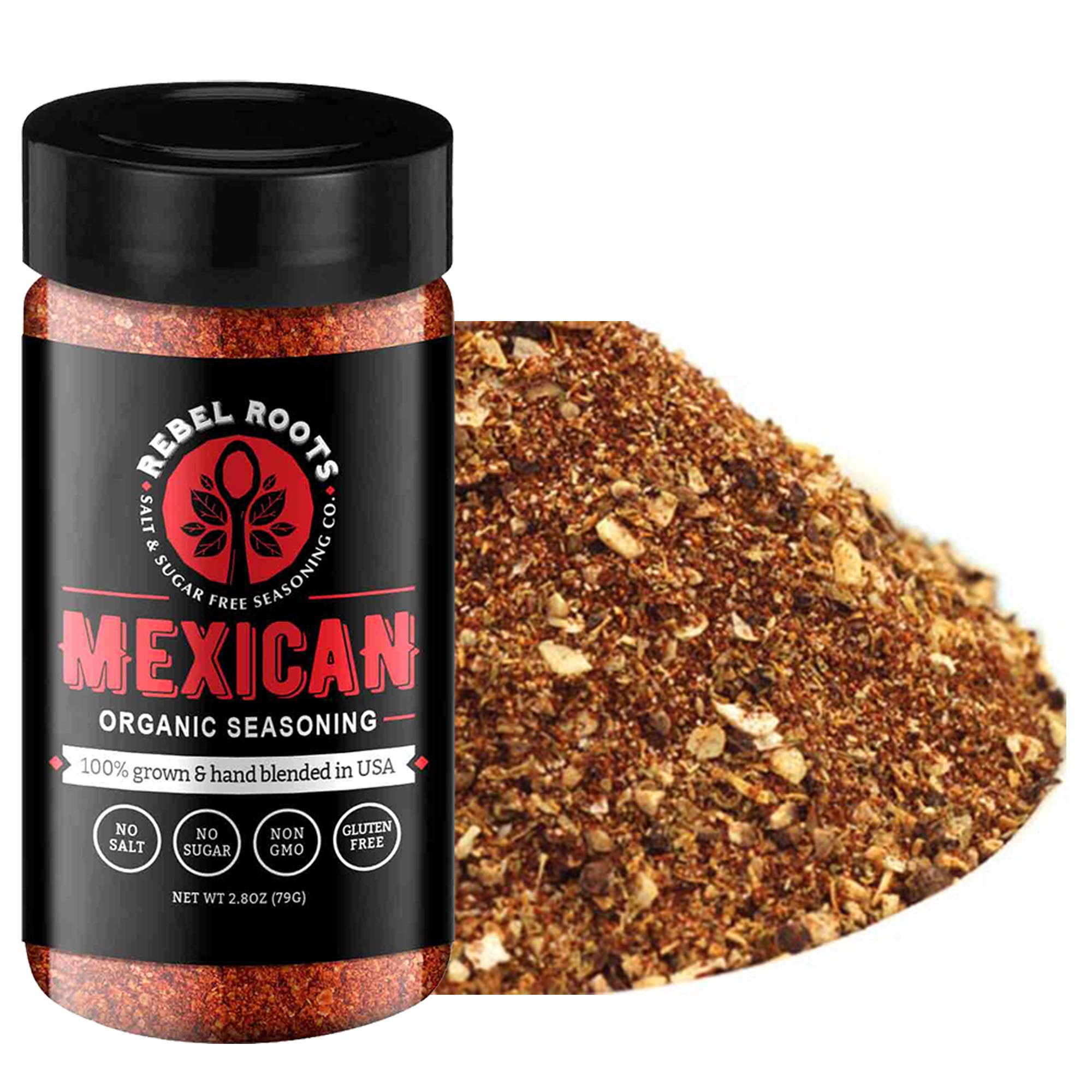 Organic Salt-Free Seasoning Blend | USDA Certified, Non-GMO, No Sugar Added | All Natural Spice Mix for Mexican & Tex-Mex Cuisine | Perfect for Meal Prep, Tacos, Fajitas & Grilling | 100% Made in USA (1 Pack)