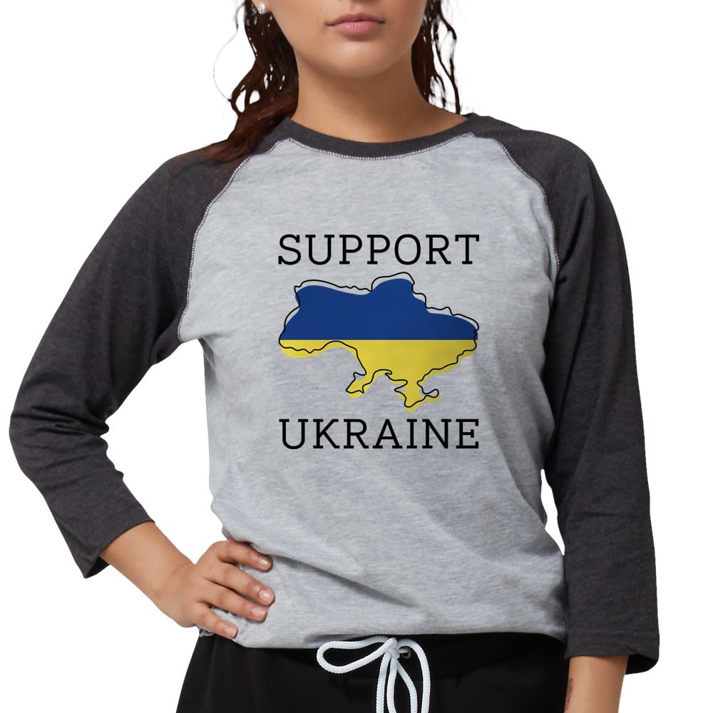 Support Ukraine Women's Baseball Tee - Comfortable Casual Short Sleeve T-Shirt for Everyday Wear, Outings & Patriotic Events