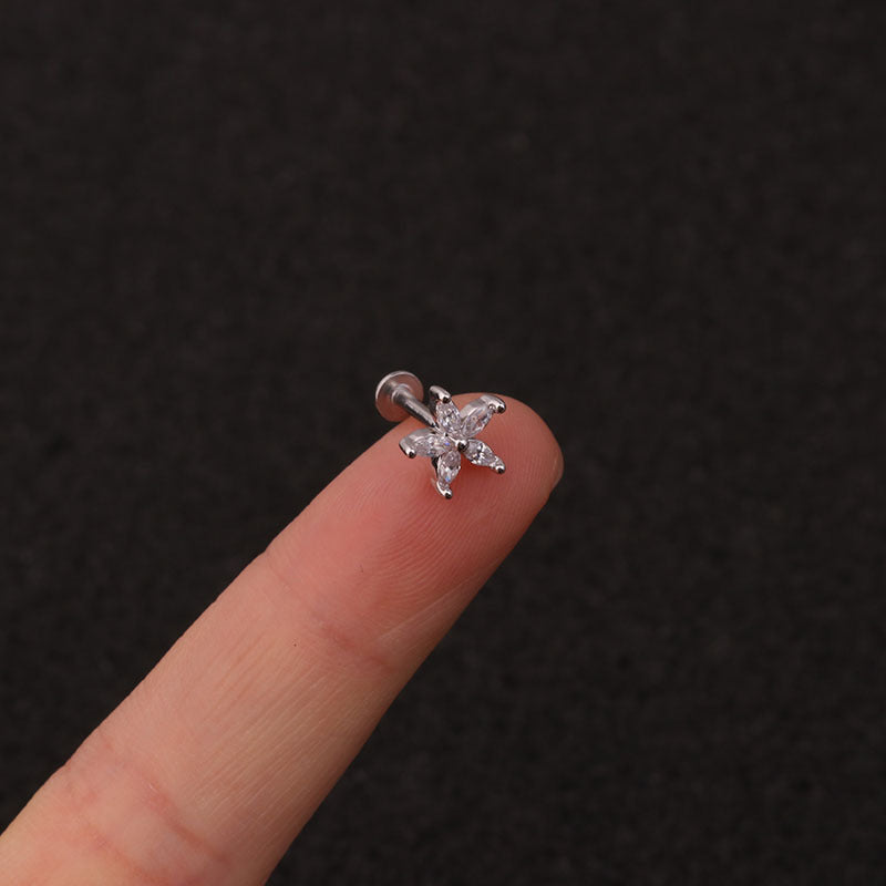 16G Flat Back Tiny Stud Labret Earrings for Lip, Nose, or Cartilage Piercing | Hypoallergenic Surgical Steel Jewelry | HSPJ218 - Perfect for Daily Wear, Parties, and Gifting