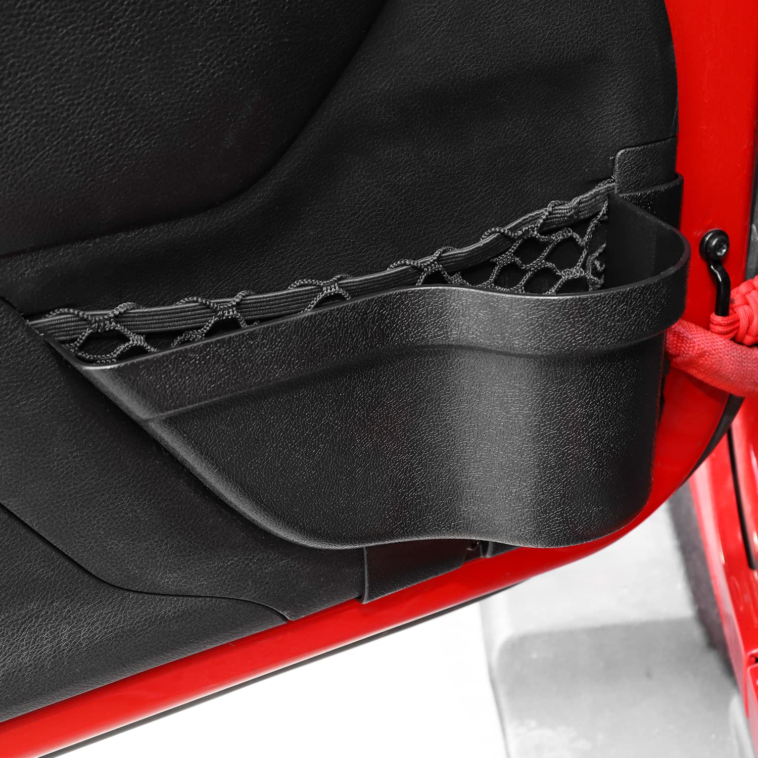 JeCar Front Door Storage Pockets & Net Organizers - Replacement Interior Accessories for Jeep Wrangler JK JKU (2011-2018 Models) - Perfect for Road Trips & Off-Road Adventures