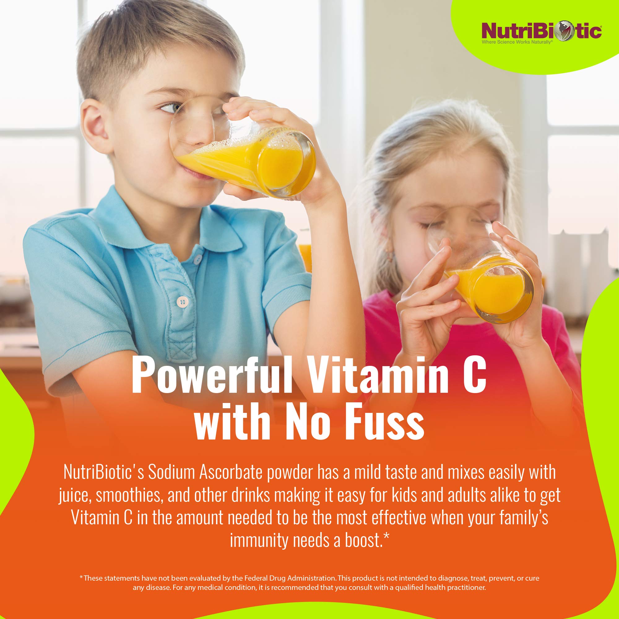 NutriBiotic Buffered Vitamin C Powder - Sodium Ascorbate, 5 lb | Vegan, Non-Acidic & Gentle on Stomach | Immune Booster & Antioxidant Supplement | Gluten-Free, Non-GMO | Perfect for Daily Wellness & Immune Support