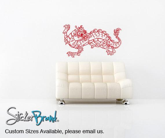 Chinese Dragon Vinyl Wall Decal Sticker - Premium Removable Home Decor for Living Room, Bedroom, Nursery | Perfect for Asian-Themed Decor, Feng Shui, and Wall Art Enhancement