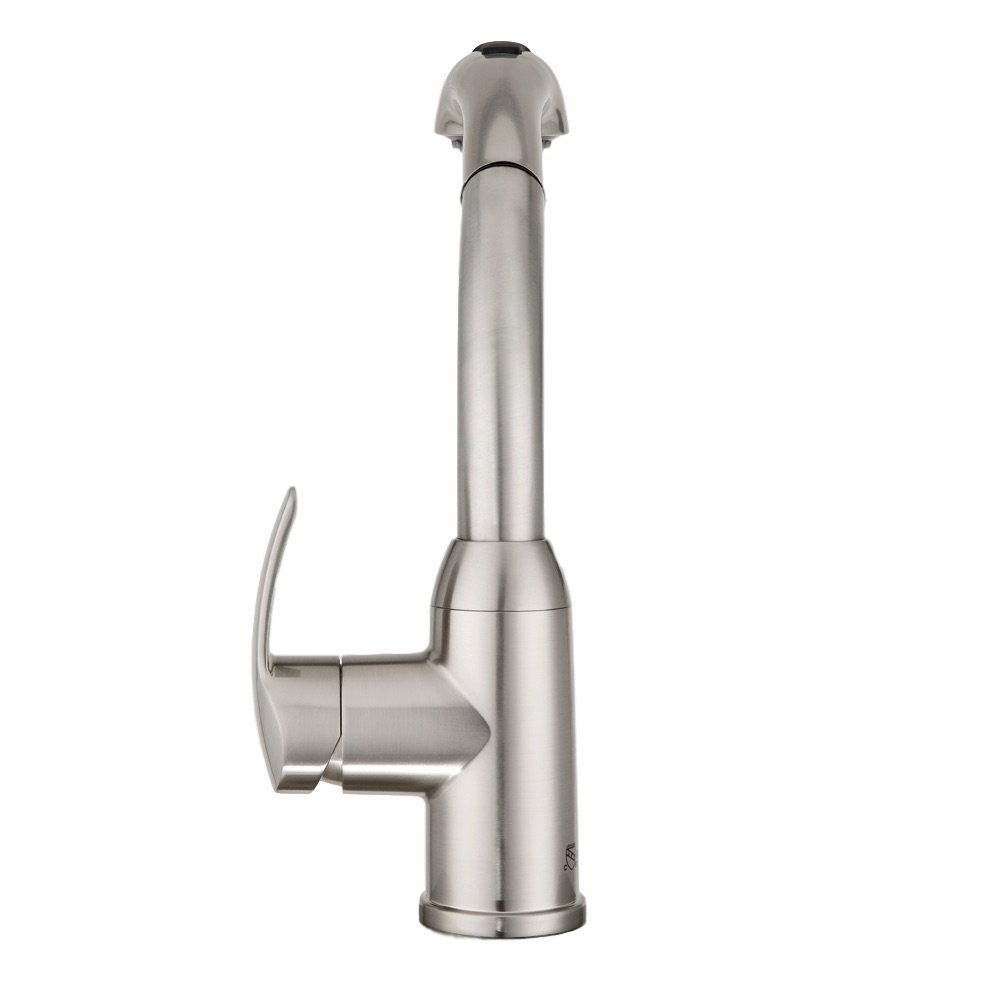 Dura Faucet DF-NMK861-SN RV High-Rise Pull-Out Kitchen Faucet in Brushed Satin Nickel - Perfect for RV, Camper, Tiny Homes & Small Kitchen Spaces