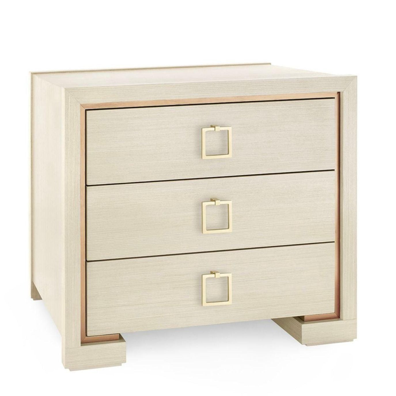 Blake 3-Drawer Side Table in Blanched Oak - Customizable Pull Handles | Nightstand, Bedroom End Table, Living Room Accent Furniture