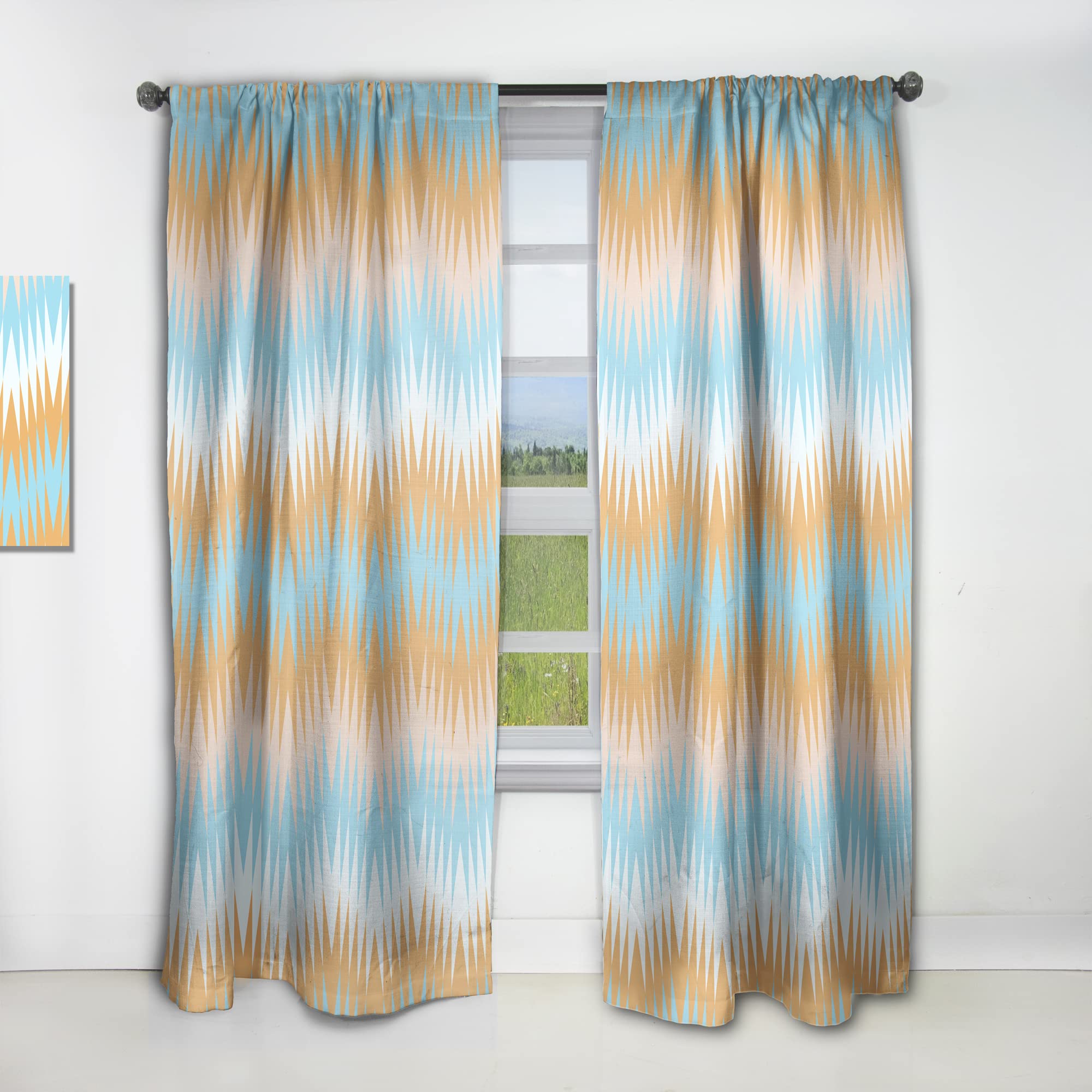 DesignQ Retro Abstract VI Thermal Insulated Curtain Panel - 52x120 Inches - Blackout Drapes for Bedroom & Living Room - Perfect for Home Decor & Light Control