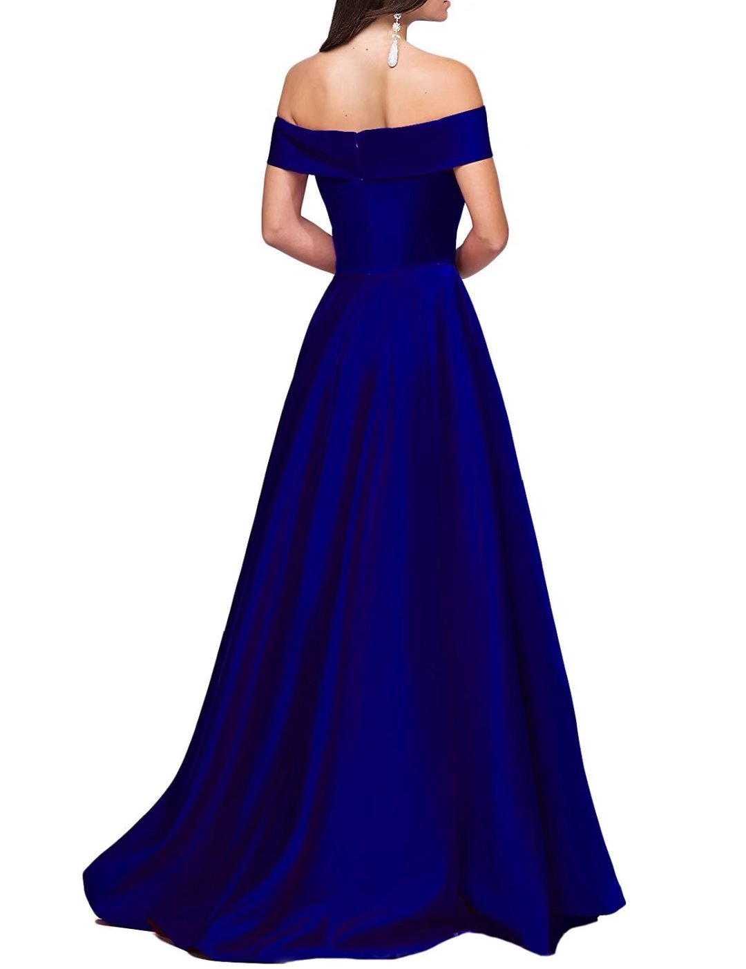 Elegant Women's Satin Off Shoulder Maxi Dress for Prom, Wedding Guest & Cocktail Parties | A-Line Formal Gown for Special Occasions & Evening Events