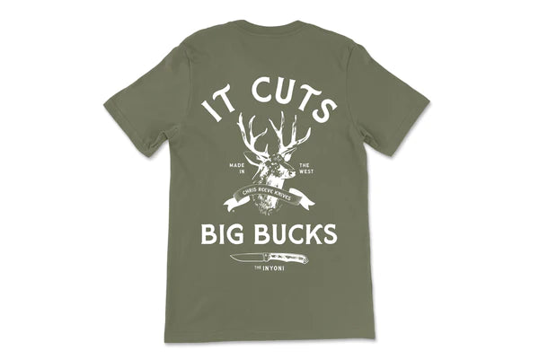 Chris Reeve CRK 1094 Big Bucks Military T-Shirt - Green - Size Medium - Premium Tactical Apparel for Outdoor Adventures & Military Enthusiasts