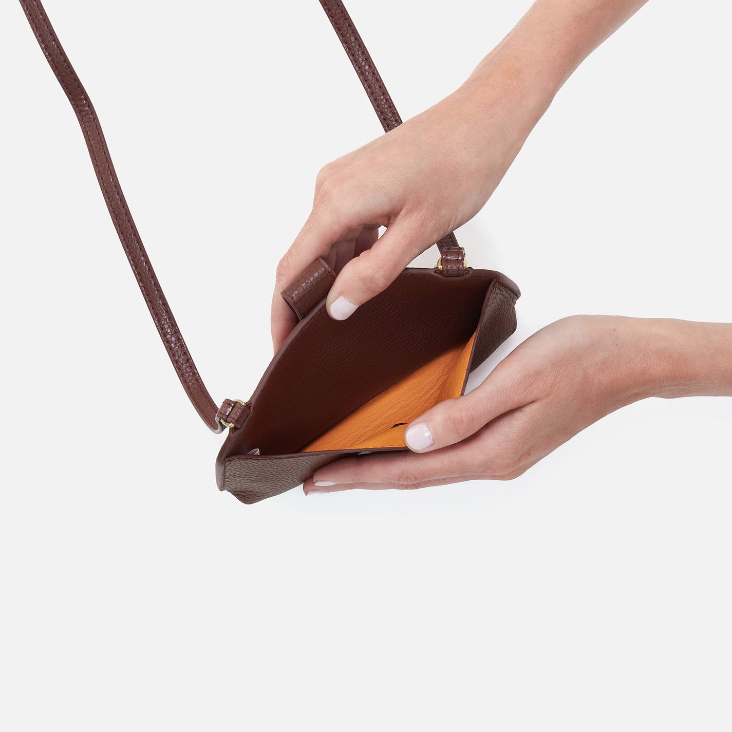 Vida Phone Crossbody Bag in Micro Pebbled Leather - Chocolate Brown Small Crossbody Purse for Women | Perfect for Everyday Use, Travel & Shopping