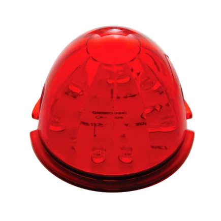 United Pacific 38148 17-LED Truck Cab Light - Red LED with Red Lens for Heavy Duty Trucks & Off-Road Vehicles | Watermelon Style Cab Roof Light for Enhanced Visibility & Safety