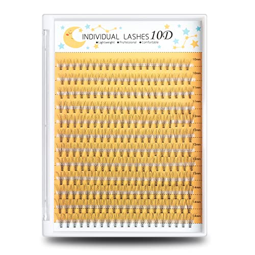 WONSIS 10D Individual Lash Extensions - 240 Pcs Natural Soft DIY False Eyelashes (0.07mm, C Curl, 10-14mm Mixed) for Everyday Glam & Special Occasions