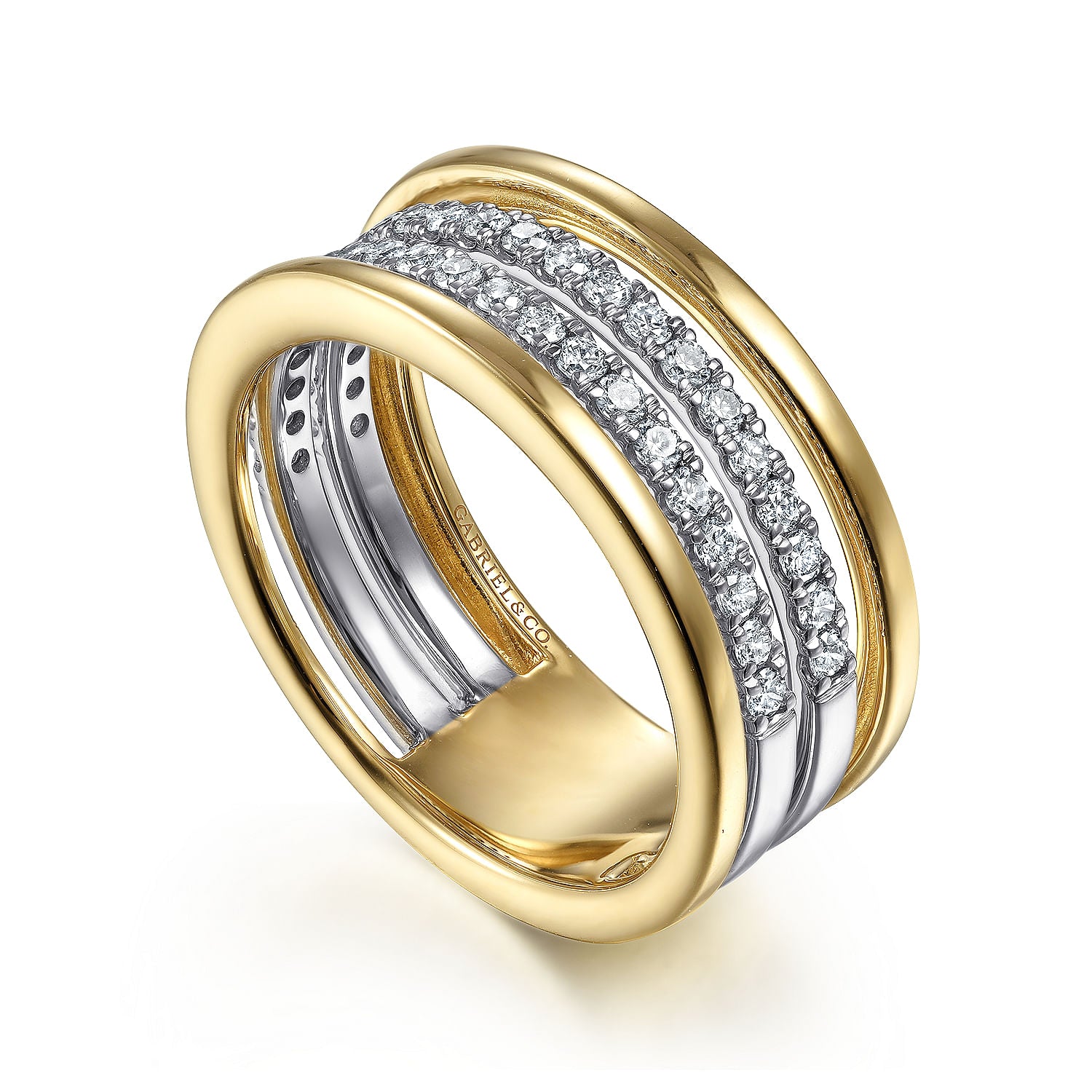 14K White & Yellow Gold Diamond Stackable Ring for Women - Elegant & Easy to Layer - Perfect for Everyday Wear, Gifts & Special Occasions