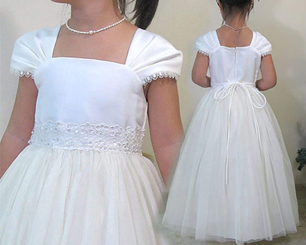 iGirlDress Flower Girl Dress for First Communion, Pageant, Wedding & Birthday - Elegant Lace Party Gowns for Special Occasions
