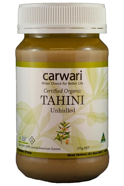 Organic Unhulled White Tahini by Carwari - 100% Pure Sesame Seed Paste for Hummus, Dips, Dressings & Middle Eastern Cooking