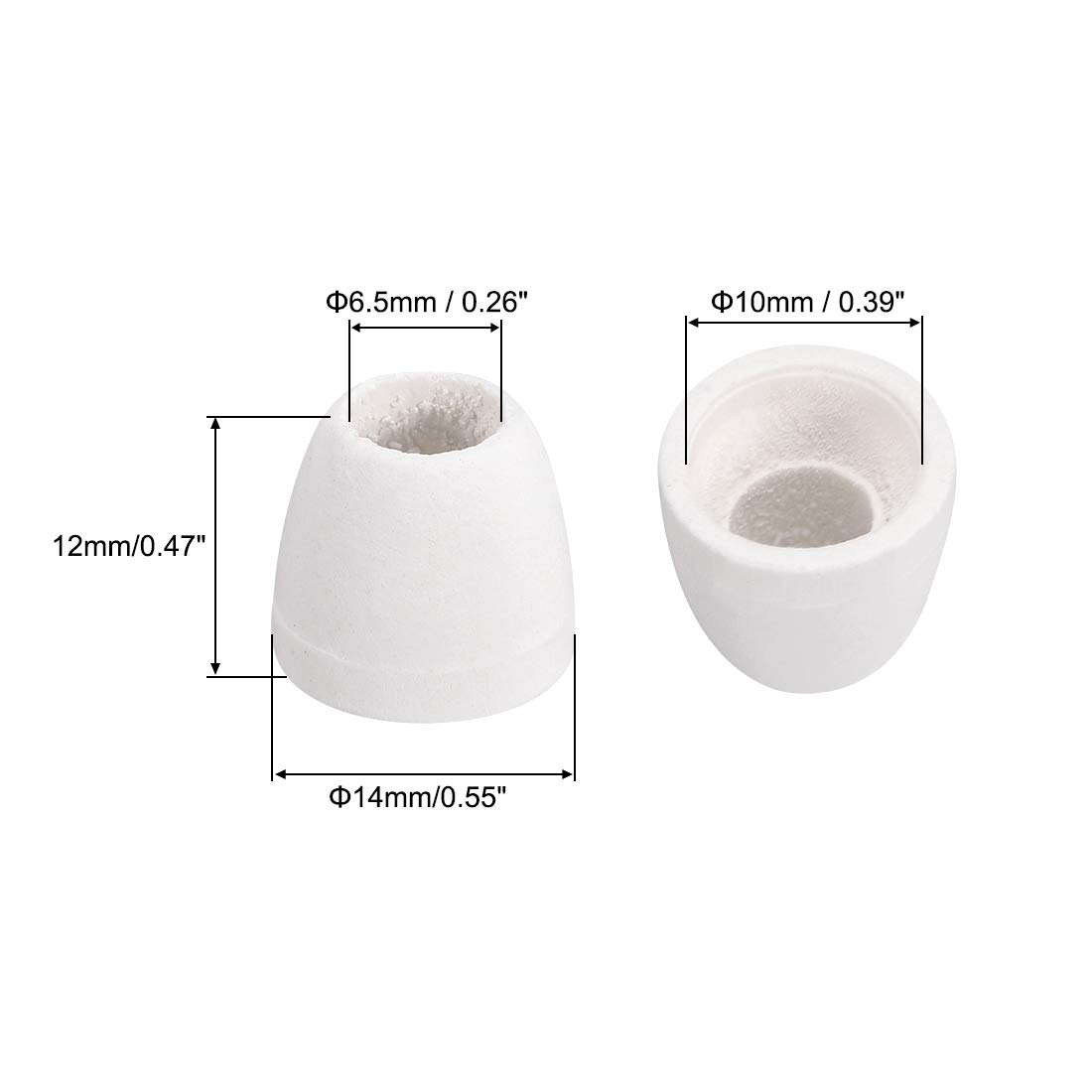 uxcell 30pcs High Temperature Ceramic Electrical Insulators - 6.5mm Dia Tapered Porcelain Tube Beads, Heat Resistant up to 1000°C for Oven, Kiln & Industrial Applications (Great for DIY Projects, Jewelry Making & Electrical Wiring)