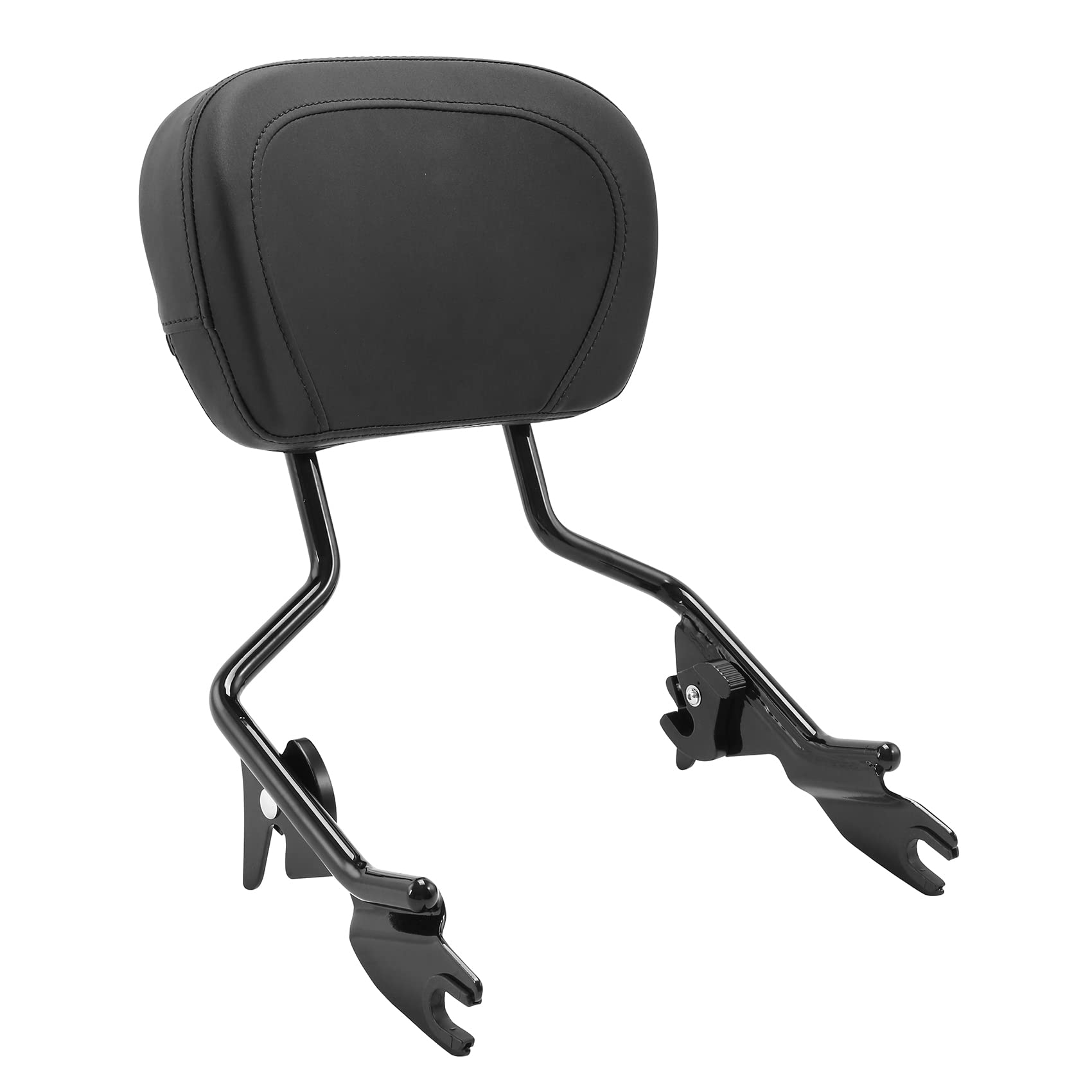 Detachable Black Sissy Bar Backrest Pad & Luggage Rack for Harley Touring Road King Street Glide Road Glide (2009-2025) - Comfortable Passenger Support & Secure Storage for Long Rides and Road Trips